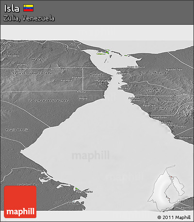 Physical Panoramic Map of Isla, desaturated