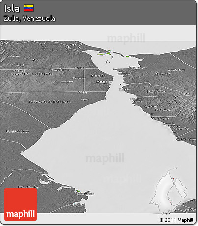 Physical Panoramic Map of Isla, desaturated
