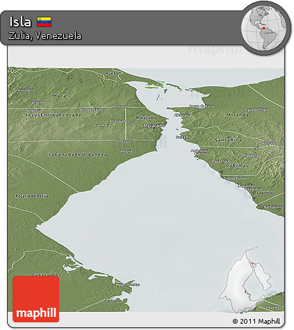 Physical Panoramic Map of Isla, semi-desaturated