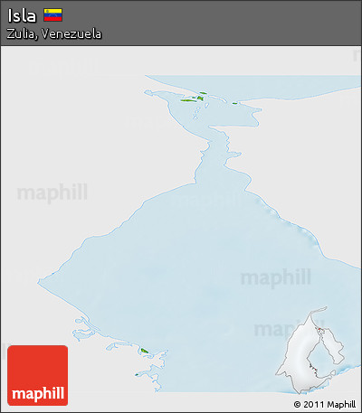 Physical Panoramic Map of Isla, single color outside