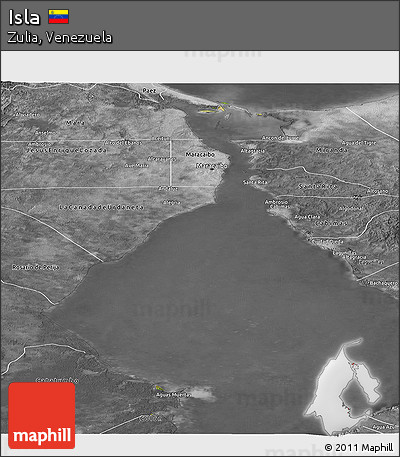 Satellite Panoramic Map of Isla, desaturated