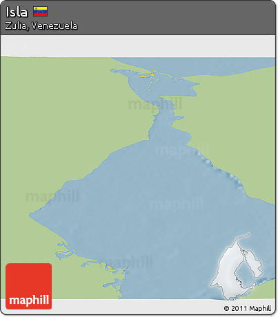 Savanna Style Panoramic Map of Isla, single color outside