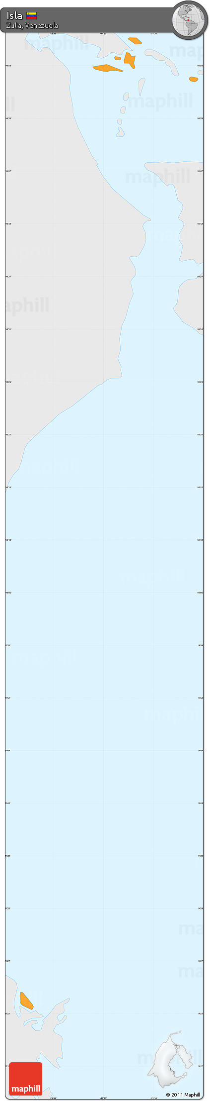 Political Simple Map of Isla, single color outside