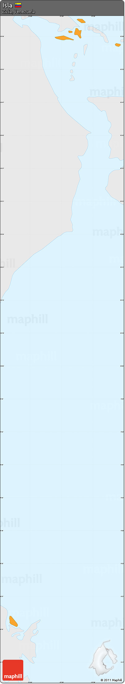 Political Simple Map of Isla, single color outside
