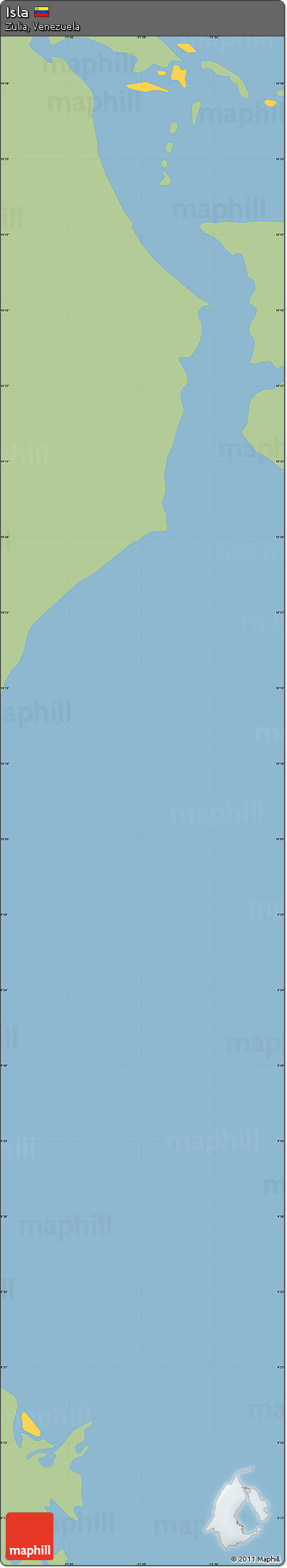 Savanna Style Simple Map of Isla, single color outside
