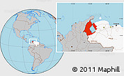 Gray Location Map of Zulia, highlighted country