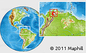 Physical Location Map of Zulia, within the entire country