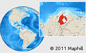 Shaded Relief Location Map of Zulia