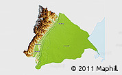 Physical 3D Map of Machiques de Perija, single color outside