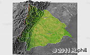 Satellite 3D Map of Machiques de Perija, desaturated