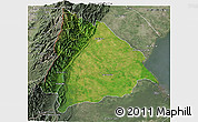Satellite 3D Map of Machiques de Perija, semi-desaturated