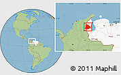 Savanna Style Location Map of Machiques de Perija, highlighted country