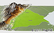 Physical Panoramic Map of Machiques de Perija, semi-desaturated
