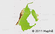 Physical Map of Zulia, cropped outside