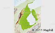 Physical Map of Zulia, lighten