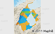 Political Map of Zulia, shaded relief outside
