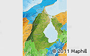 Satellite Map of Zulia, political shades outside
