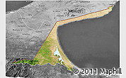 Satellite 3D Map of Paez, desaturated