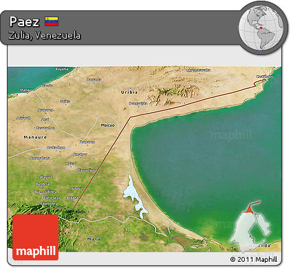 Satellite 3D Map of Paez