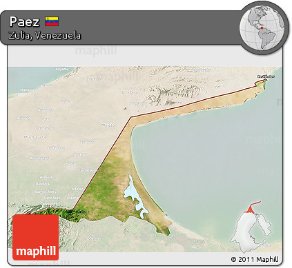 Satellite 3D Map of Paez, lighten