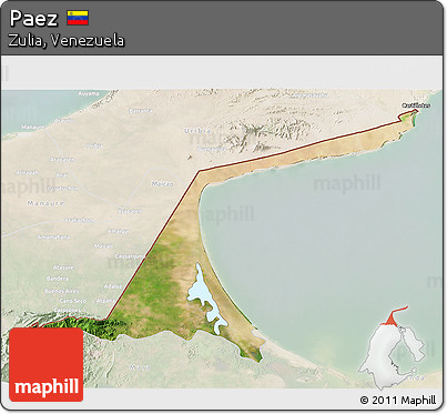Satellite 3D Map of Paez, lighten