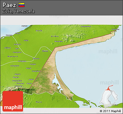 Satellite 3D Map of Paez, physical outside