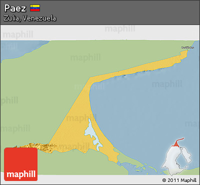 Savanna Style 3D Map of Paez, single color outside