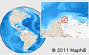 Shaded Relief Location Map of Paez, highlighted country