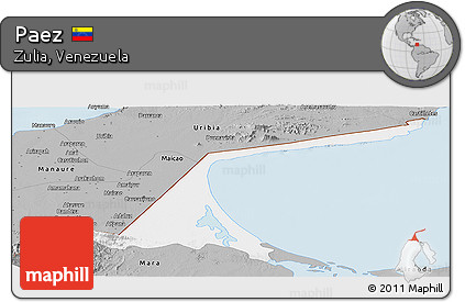 Gray Panoramic Map of Paez