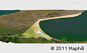 Satellite Panoramic Map of Paez, darken