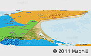 Satellite Panoramic Map of Paez, political outside