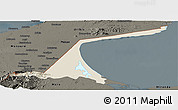 Shaded Relief Panoramic Map of Paez, darken