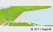 Shaded Relief Panoramic Map of Paez, physical outside