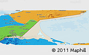 Shaded Relief Panoramic Map of Paez, political outside