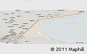 Shaded Relief Panoramic Map of Paez, semi-desaturated