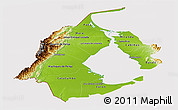 Physical Panoramic Map of Zulia, cropped outside