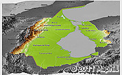 Physical Panoramic Map of Zulia, darken, desaturated