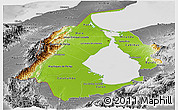 Physical Panoramic Map of Zulia, desaturated