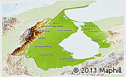 Physical Panoramic Map of Zulia, lighten