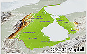 Physical Panoramic Map of Zulia, lighten, semi-desaturated