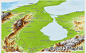 Physical Panoramic Map of Zulia