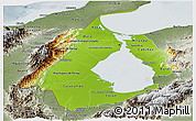Physical Panoramic Map of Zulia, semi-desaturated