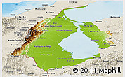 Physical Panoramic Map of Zulia, shaded relief outside