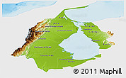 Physical Panoramic Map of Zulia, single color outside