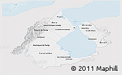 Silver Style Panoramic Map of Zulia, single color outside