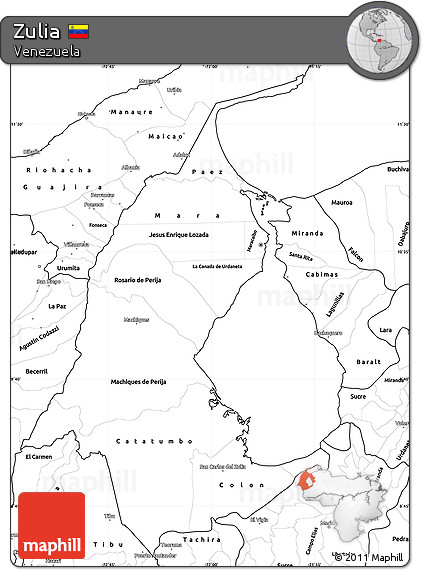 Blank Simple Map of Zulia