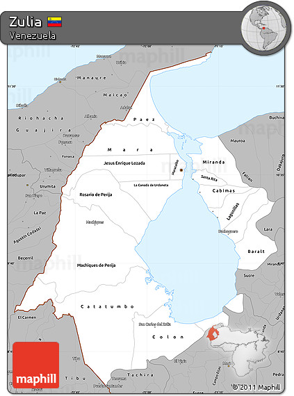 Gray Simple Map of Zulia