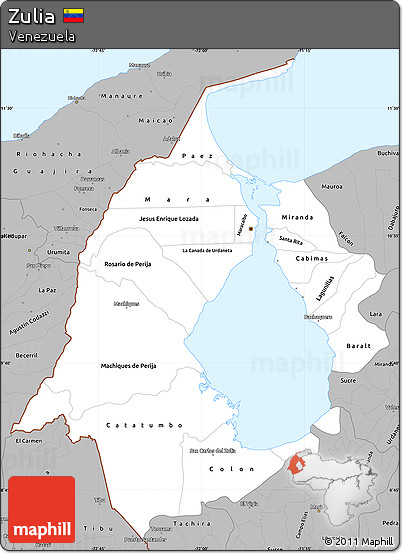 Gray Simple Map of Zulia