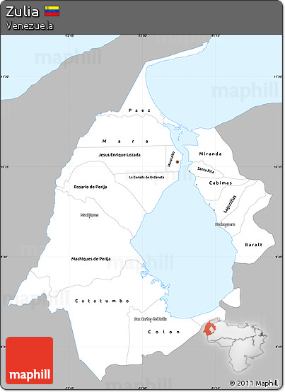 Gray Simple Map of Zulia, single color outside