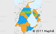 Political Simple Map of Zulia, single color outside, borders and labels